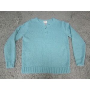 VTG Leon Levin Sweater Womens Medium Long Sleeve Casual Acrylic 1/4 Button